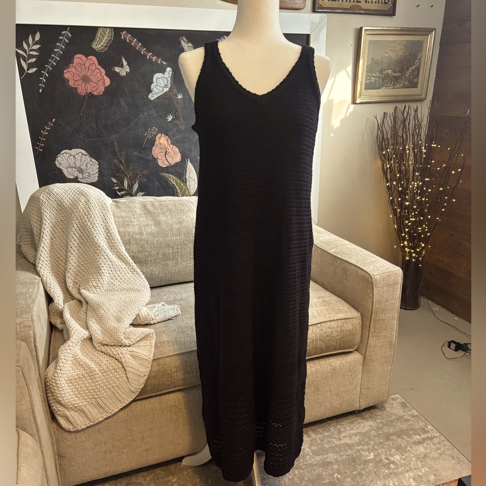 Scoop viral black crochet sundress